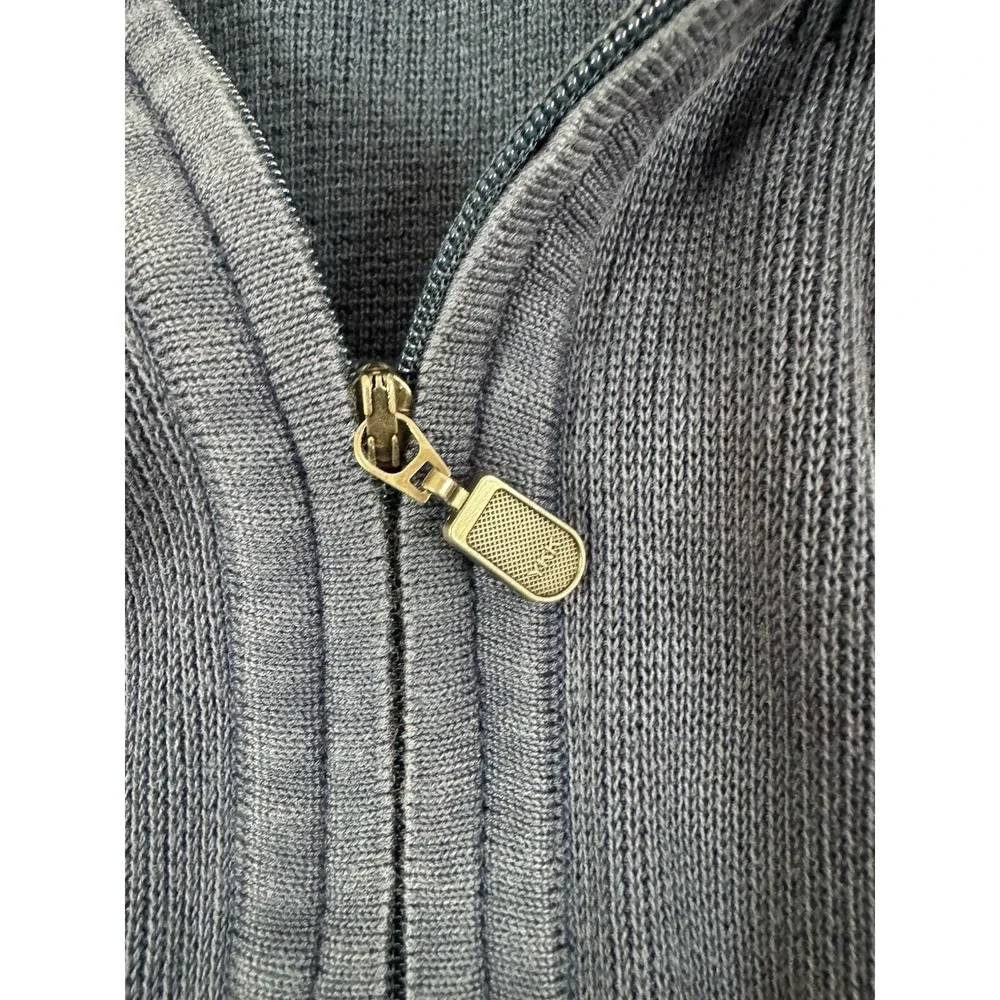 Vintage St Croix Shop Vest Men's XL Navy 1/4 Zip Cotton Blend Made in USA
